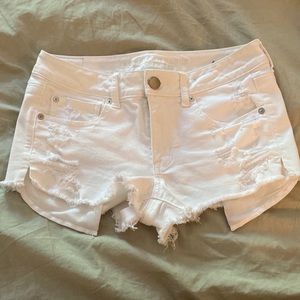 American Eagle size 8 white denim shorts